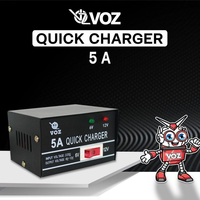 Voz Charger Aki 5A Charger Aki Motor Charger Aki