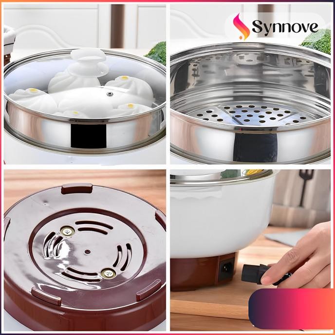 Panci Listrik Serbaguna Free Kukusan Panci Elektrik Multifungsi Steamer Panci Kukus