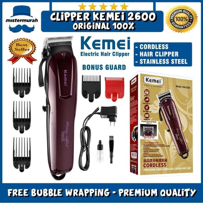 Kemei Km 2600 Alat Mesin Cukur Potong Rambut - Wireless Hair Clipper
