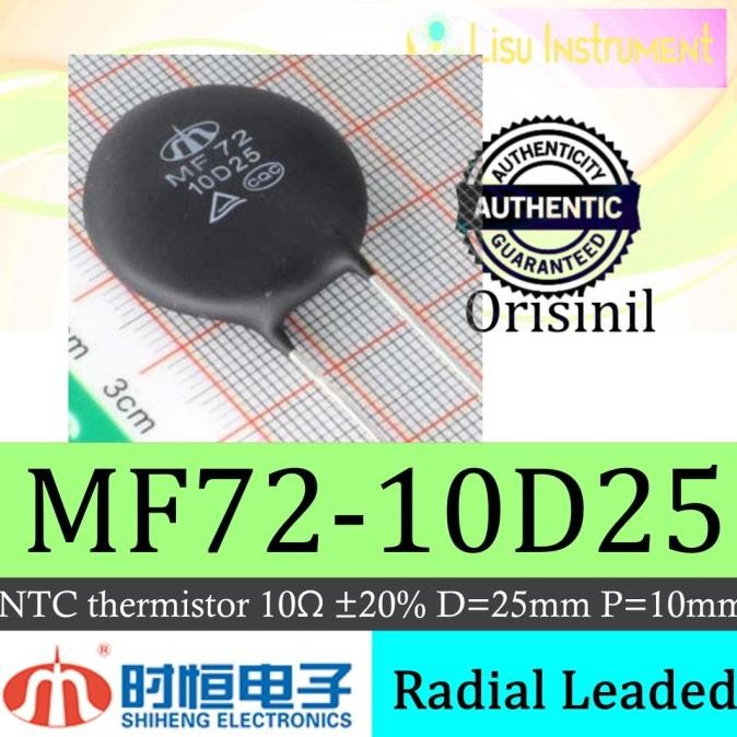 Murah MF72 10D25 Power NTC Thermistor Radial Leaded D=25mm P=10mm lisu992 Kualitas Baik