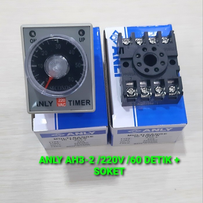 TIMER ANLY ANLI AH3-2 220V 60DETIK 60 DETIK 60 SECOND + SOKET
