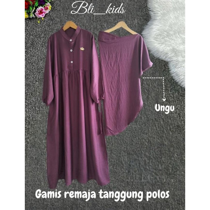 Sale Pakaian Muslimah Tanggung Anak Remaja Bahan Katun Linen, Baju Gamis Tanggung Anak Remaja Nyaman