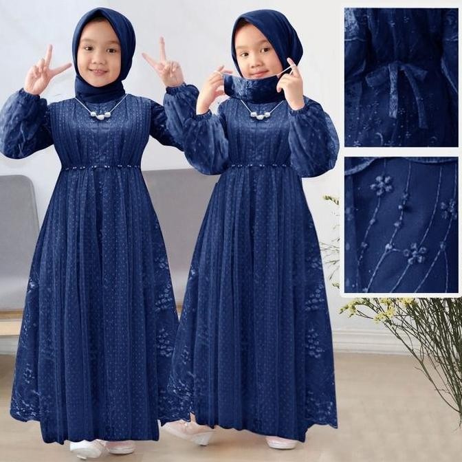 Promo Sc Maxi Jawhara Kid Gaun Anak Perempuan Brukat Tile Kombinasi Muslim