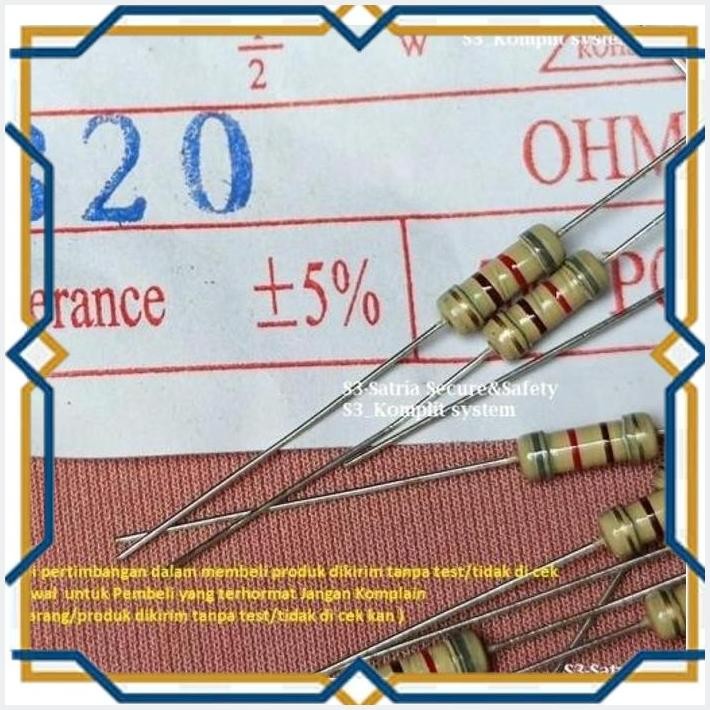 [SSC] SETENGAH RESISTOR 1/2W 820 OHM 820R 0.5W R W 820OHM 820ROHM 1/2W820