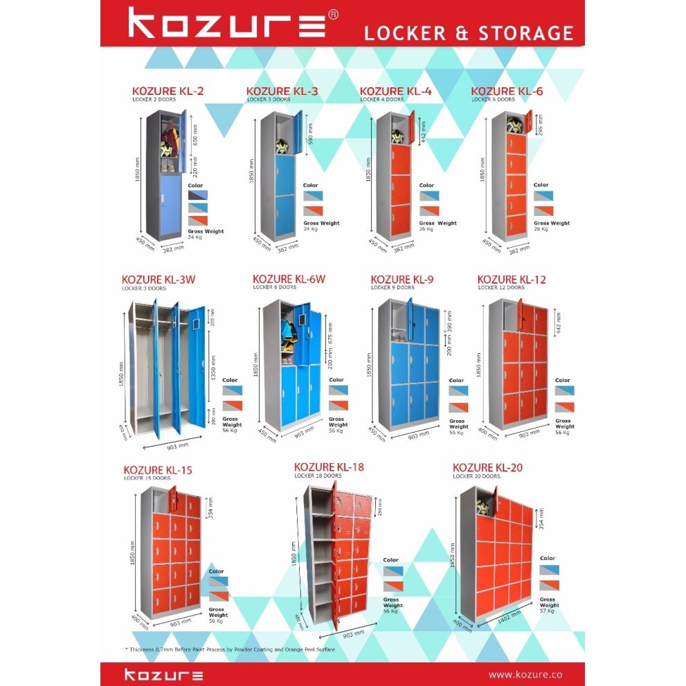 

LOKER LOCKER LEMARI KABINET BESI 12 PINTU KOZURE KL 12