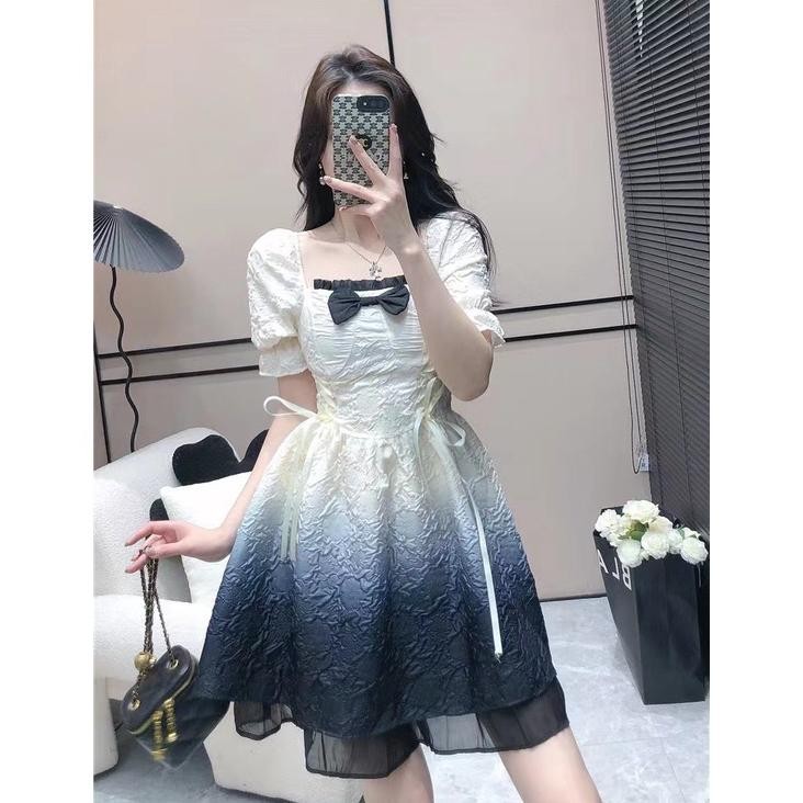 Mini Baby Doll Babydoll Gradasi Warna Putih Biru Ungu Dress - Dress Casual Kasual / Dress Import Imp