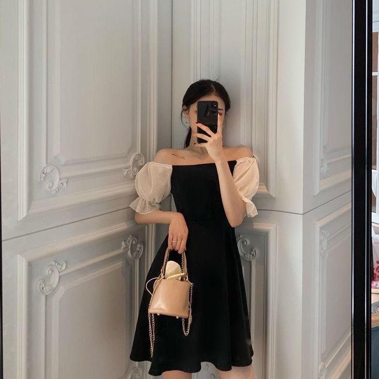 Korean Dres Lengan Putih / Dres Isella / Dres Intage / Dres Sabrina