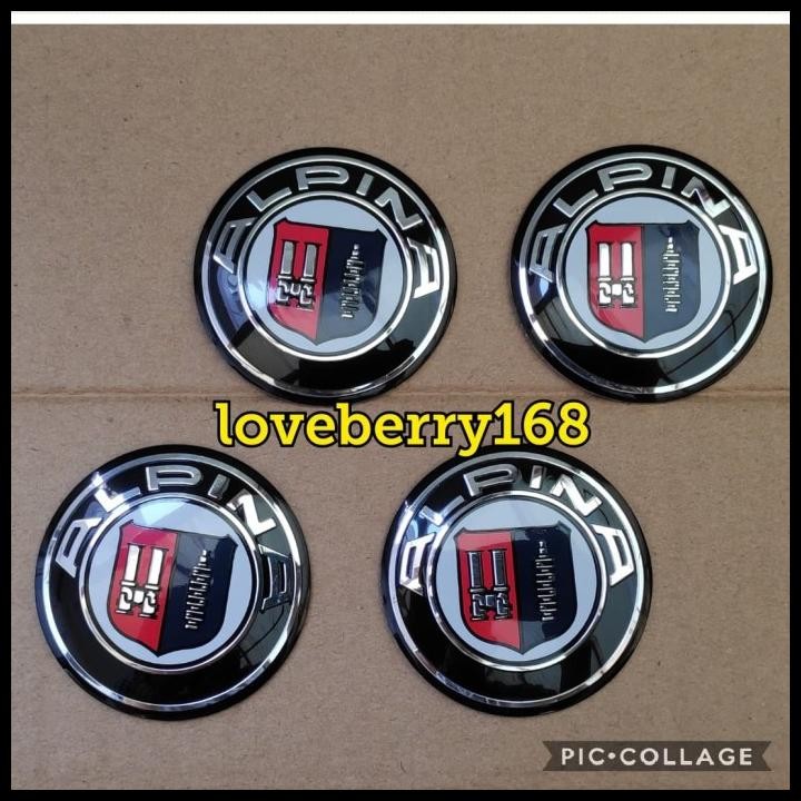 Sticker Stiker Lapisan Tutup Dop Velg Mobil Logo Alpina