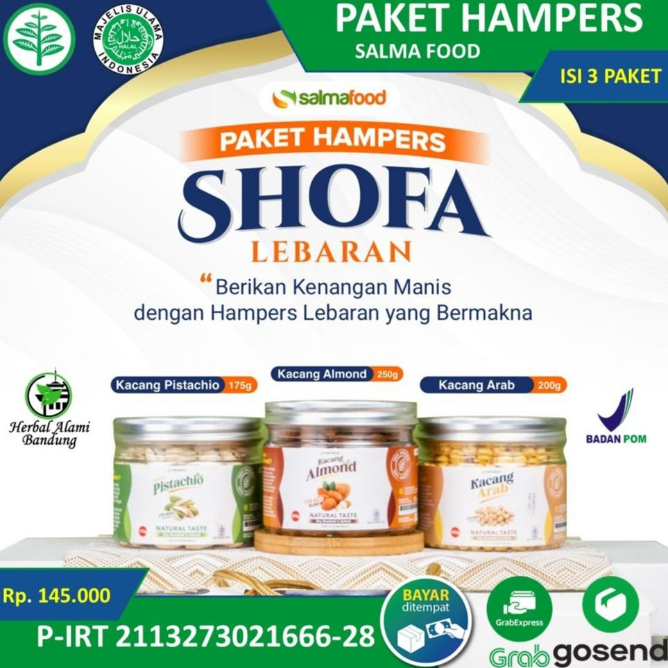 

kareemid paket hampers kacang lebaran shofa by salmafood - kacang pistachio kacang almond kacang arab terbukti lebih gurih renyah dan lezat