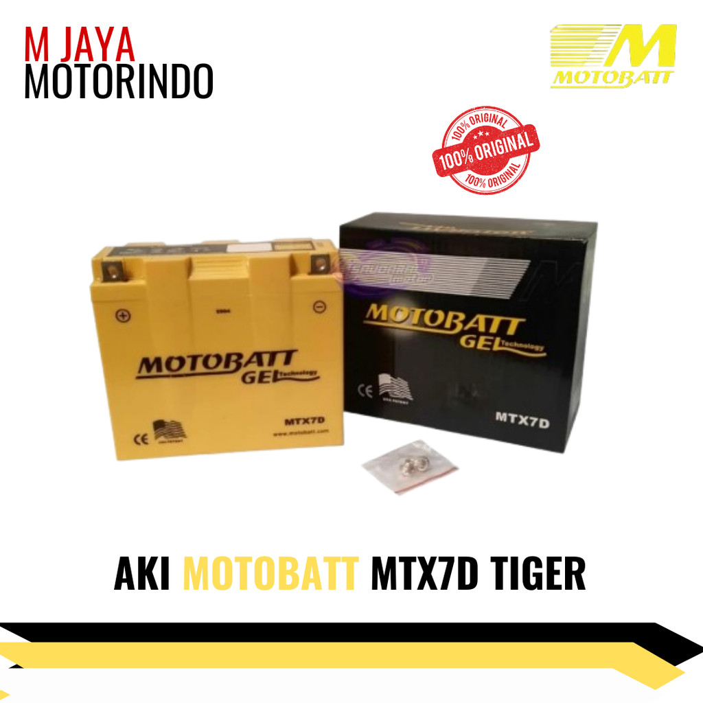 AKI MOTOBATT MTX7D UNTUK MOTOR TIGER / TIGER REVO / NOUVO / NOUVO Z / NOUVO LELE / SCORPIO / SCORPIO