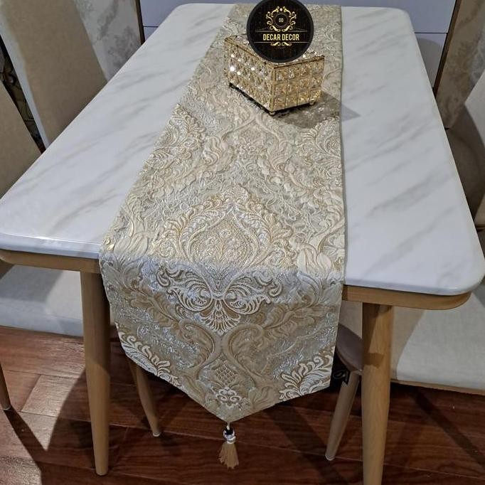 Terjangkau Decardecor.Id Taplak Meja Makan Mewah Aesthetic Panjang , Table Runner , Tapak Meja Tamu 