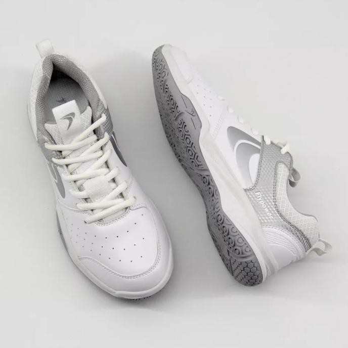 TERBARU - SEPATU BADMINTON BULUTANGKIS FLYPOWER PAWON 07 ORIGINAL - WHITE/SILVER