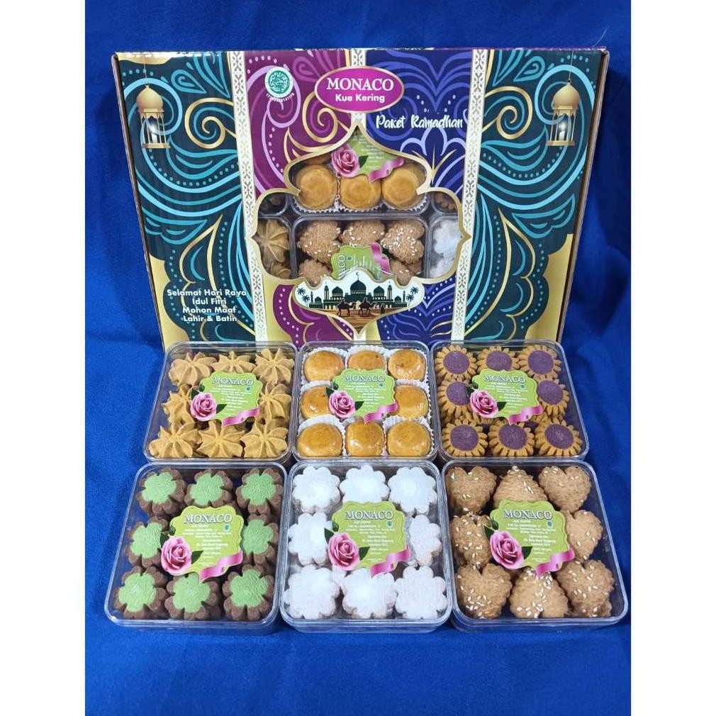 

GB29 Apazada - Kue Kering Lebaran Monaco Hidayah Halal / Hampers Kue Lebaran Paket 6 Toples Murah Enak Termurah