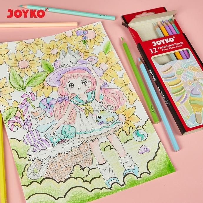 

Pastel Color Pencils Pensil Warna Joyko CP-125P 12 Warna Pastel