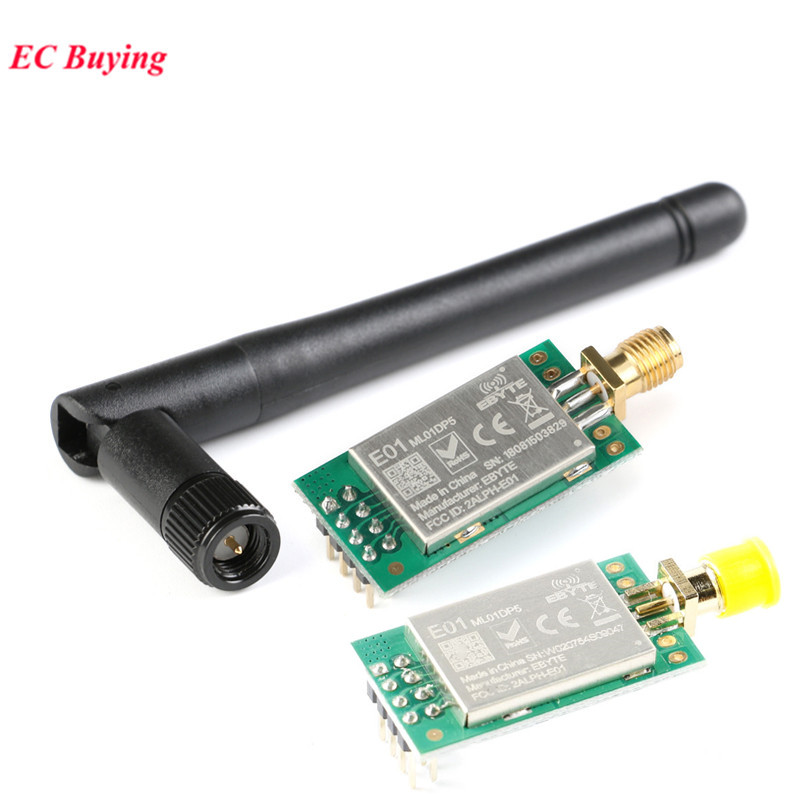 JETS 5PCS nrf24l01 E01-ML01DP5 Ebyte Long Range 2100m SPI NRF24L01+PA+LNA 2.4GHz RF Wireless Transce