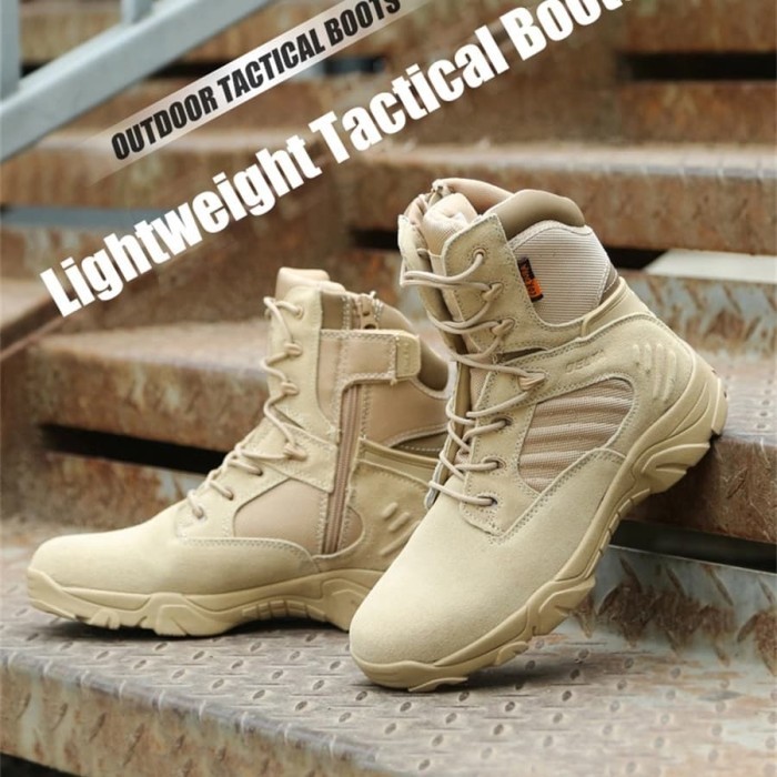 Sepatu Pdl Delta Tactical Original Panjang 8 Inch Coklat Gurun Import