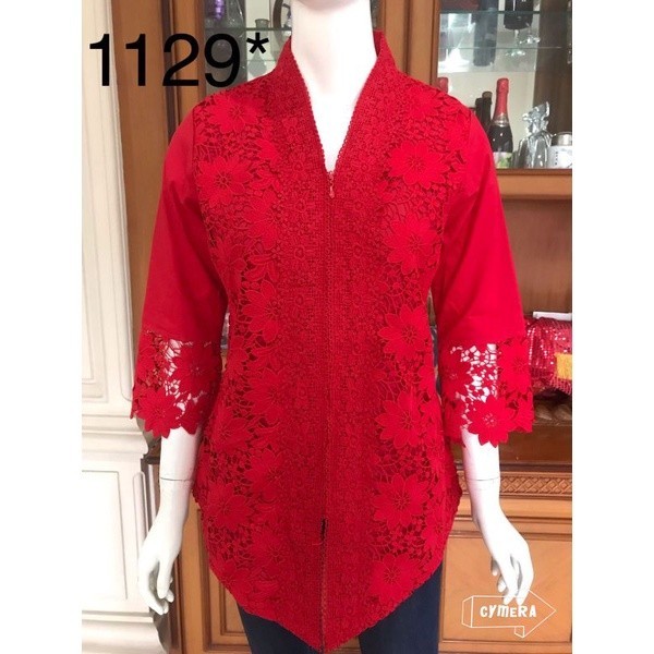Kebaya Encim Alexuez /Kebaya Brukat Hitam ,Putih ,Merah