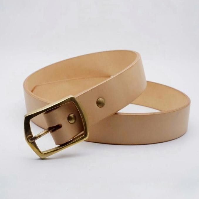 Belt, Sabuk Kulit Pria - Buckle7 Solidbrass - Kuningan