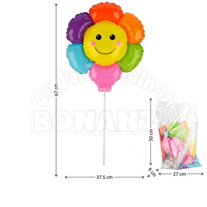 [Bonanza] Balon Gas Matahari Pelangi + Stik 20 Pcs