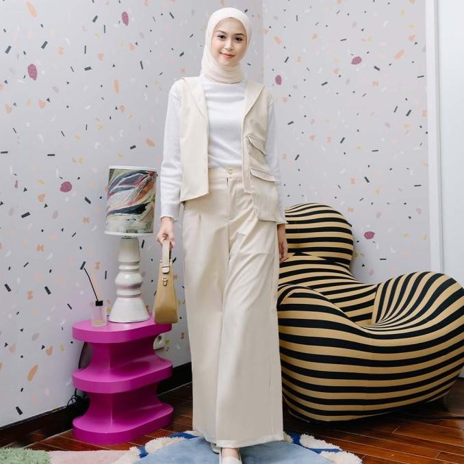 Terlaris Lozy Hijab - Mona Set (One Set Rompi & Celana Kulot) Ready Stok