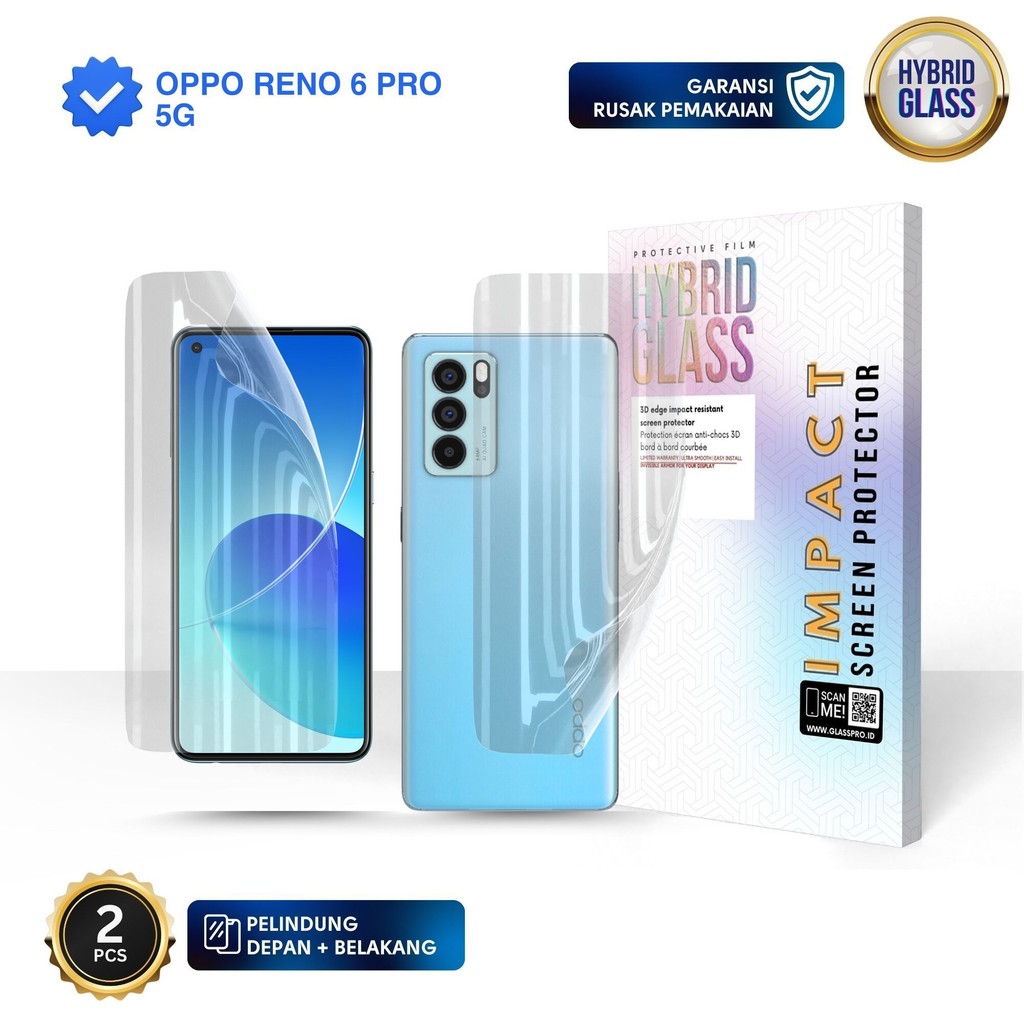 Hybrid Glass For OPPO RENO 6 PRO 5G - Full Cover Hydrogel Anti Gores Premium Screen Protector Glossy