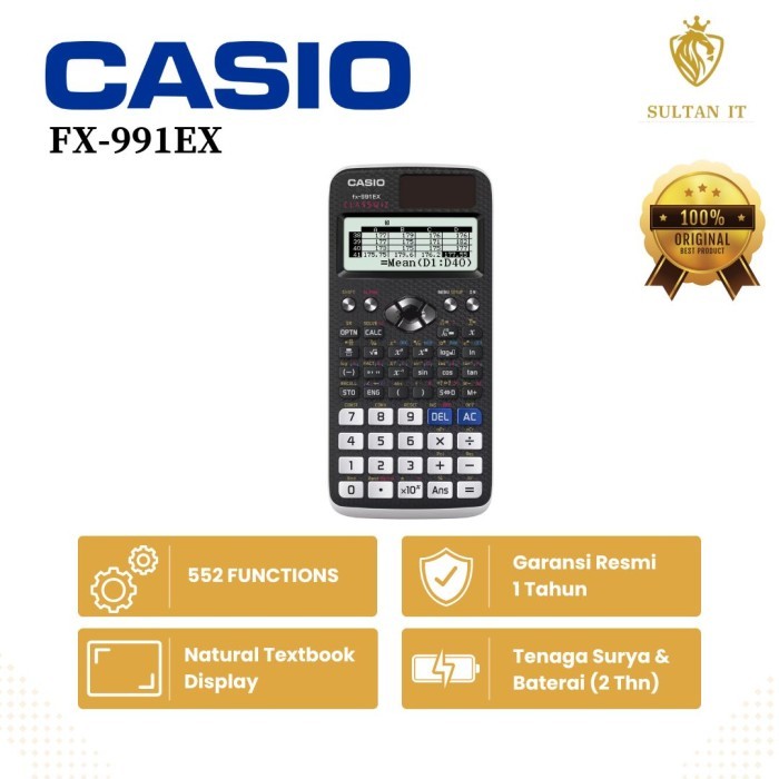 

Kalkulator Scientific Casio Fx 991Ex - Hitam Putih Original