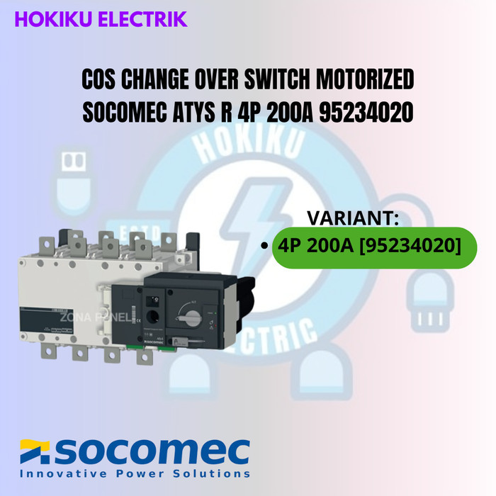 COS CHANGE OVER SWITCH MOTORIZED SOCOMEC ATYS R 4P 200A 95234020