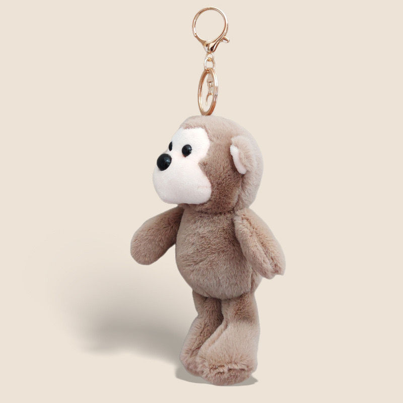 Fluffy Cute Little Monkey Plush Doll Bag Pendant Keychain Couple Decoration