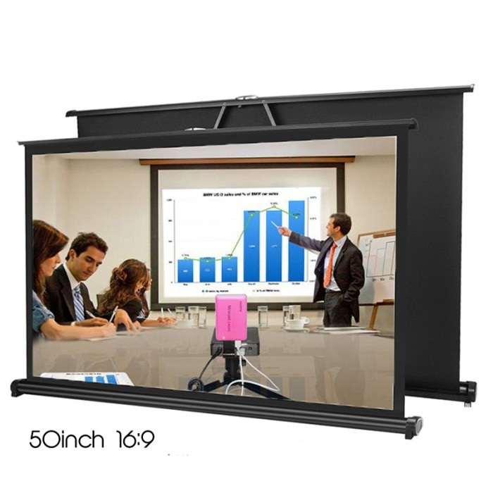 Layar Proyektor Lipat 50 Inch Table Screen Projector 50" Portable