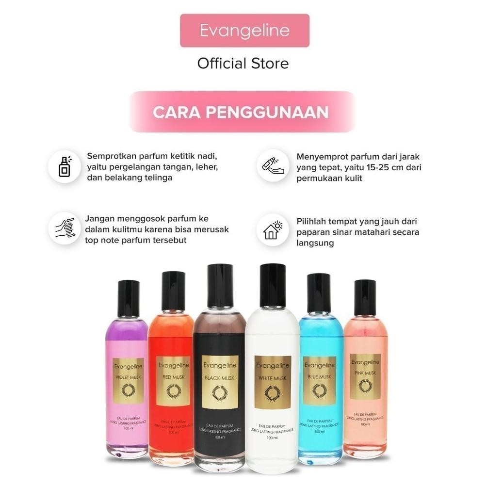 se-7 Evangeline Eau De Parfum Black Musk Almond 100ML | Best Seller Parfum Wanita EDP Tahan Lama Ori
