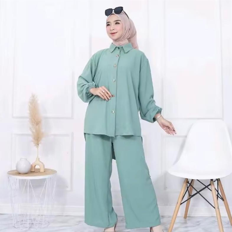 Zara Set Crinkle Airflow Polos Terbaru Ld 110 // Zara Setelan Polos Wanita // Zarane Set Crinkle Pol
