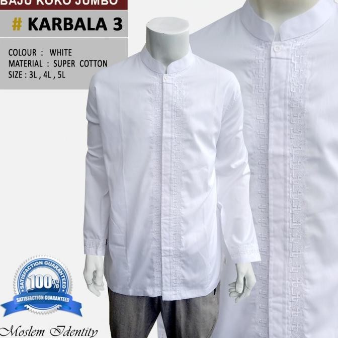 Baju Koko Jumbo Big Size Putih Lengan Panjang Terbaik