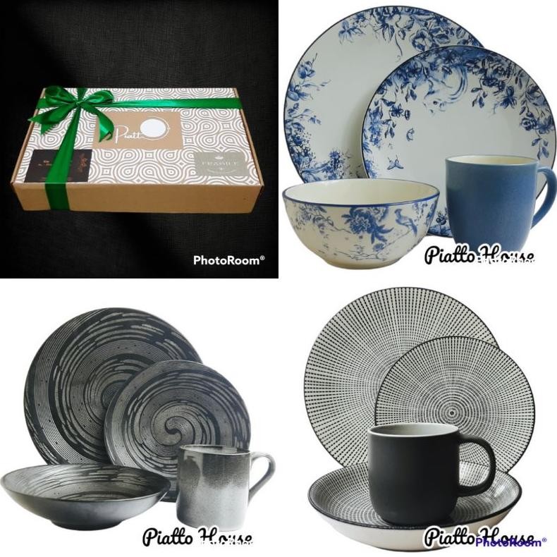 AURORAE PIRING MAKAN KERAMIK SET MURAH / RUSTIC SERIES SET