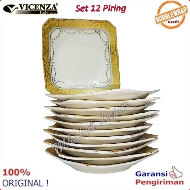 JEANIE PIRING LEPEK PISIN PIRING KUE PISIN KOPI KERAMIK MOTIF EMAS  VICENZA BBA 423