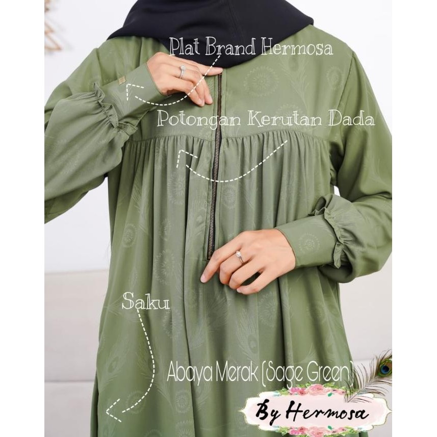 BEST SELLER ABAYA SAGE GREEN/ABAYA HIJAU MOTIF/ABAYA HERMOSA/ABAYA HIJAU MURAH KEKINIAN