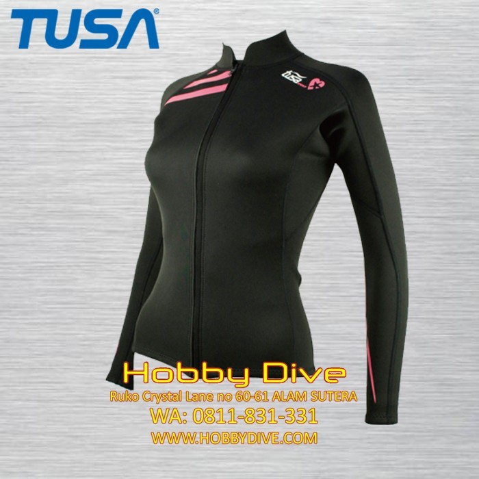 Tusa Wetsuit Top Full Zip Long Sleeve 2mm Women UA5122 - Scuba Diving