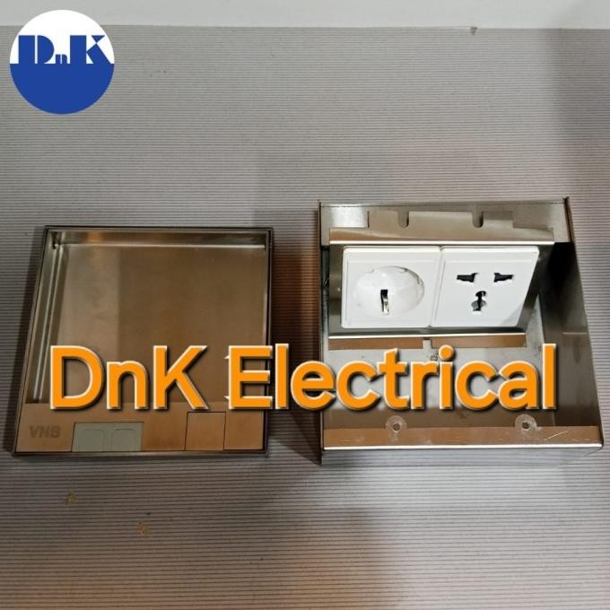 STOPKONTAK / STOP KONTAK LANTAI MERK VNB  TYPE VNB 200 ( FRAME+SOCKET SHUKO+SOCKET UNIVERSAL )