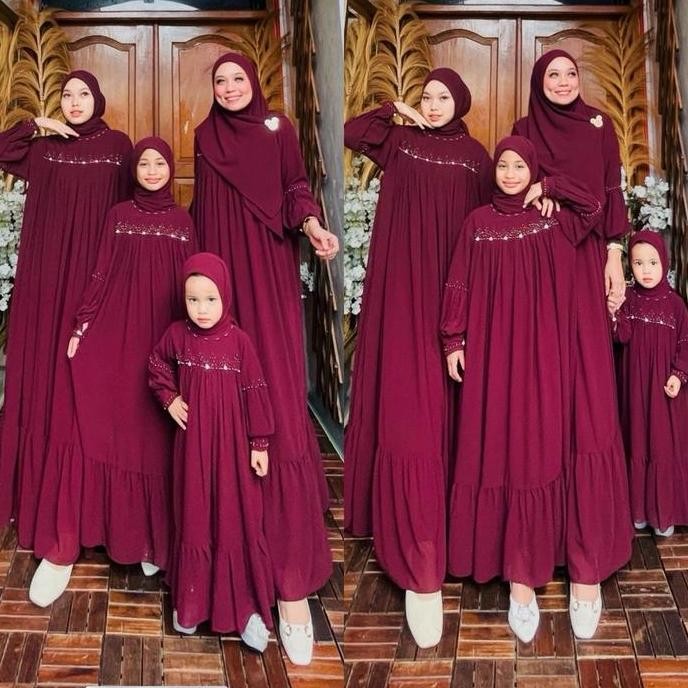 Terbaik Gamis Muslim Wanita Aries Dengan Hijab By Ohc Gamis Ibu  Dan Anak Untuk  Usia 2-18 Tahun - D
