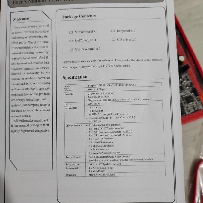 [Goodbest] Motherboard Qwerty H55 LGA 1156