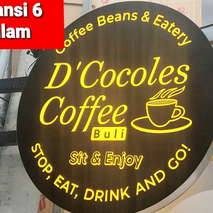 neon box bulat 50cm 2 sisi+ breked