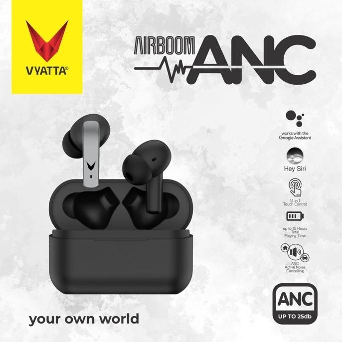 Sale Vyatta Bluetooth Headset Airboom Anc Tws Black