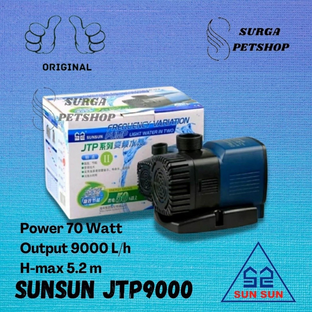 SUNSUN JTP9000 JTP 9000 LITER PER JAM SUBMERSIBLE PUMP POMPA CELUP KOLAM IKAN KOI TAWAR LAUT AIR REN