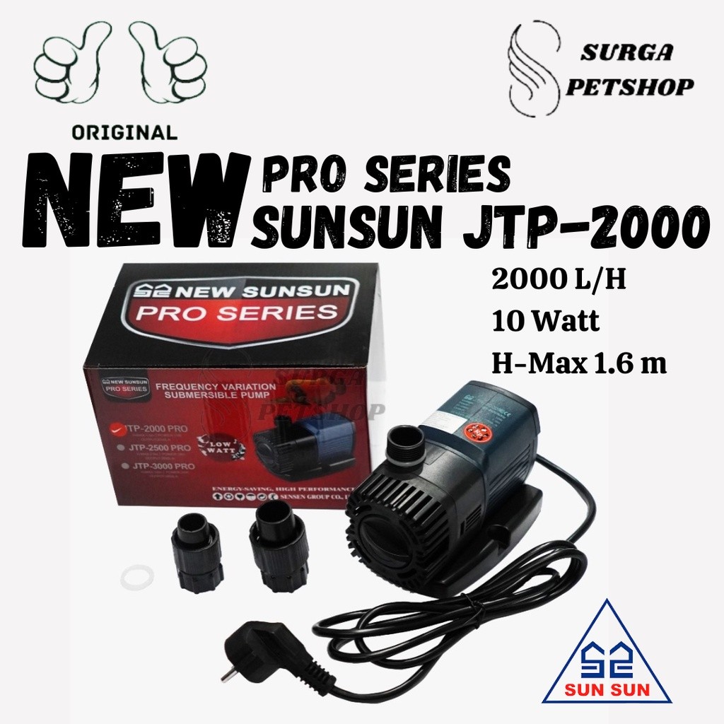 NEW SUNSUN JTP 2000 PRO SERIES POMPA AIR CELUP AKUARUM KOLAM IKAN JTP2000PRO WATER SUBMERSIBLE PUMP
