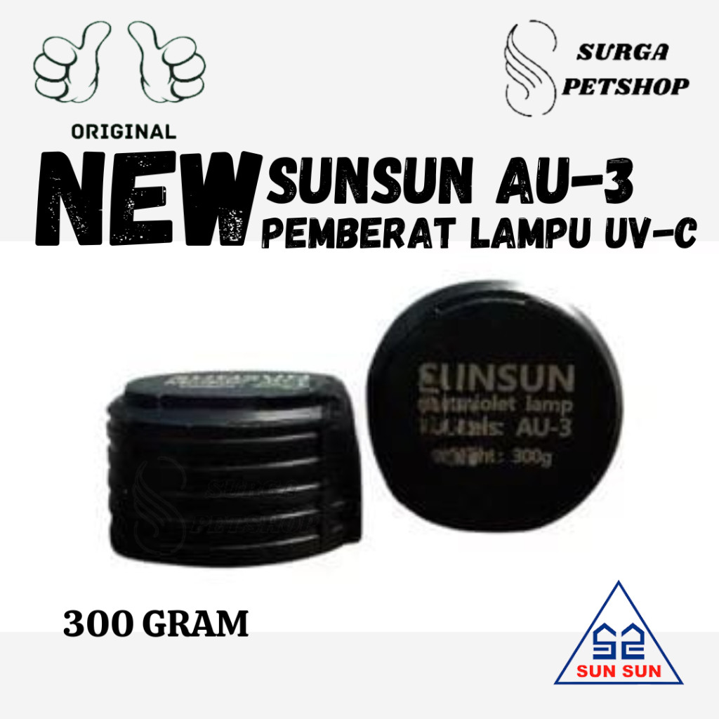 NEW SUNSUN AU 3 PEMBERAT LAMPU UVC PRO SERIES LAMPU AU3 UV C AKUARIUM KOLAM IKAN ULTRAVIOLET CHAMBER