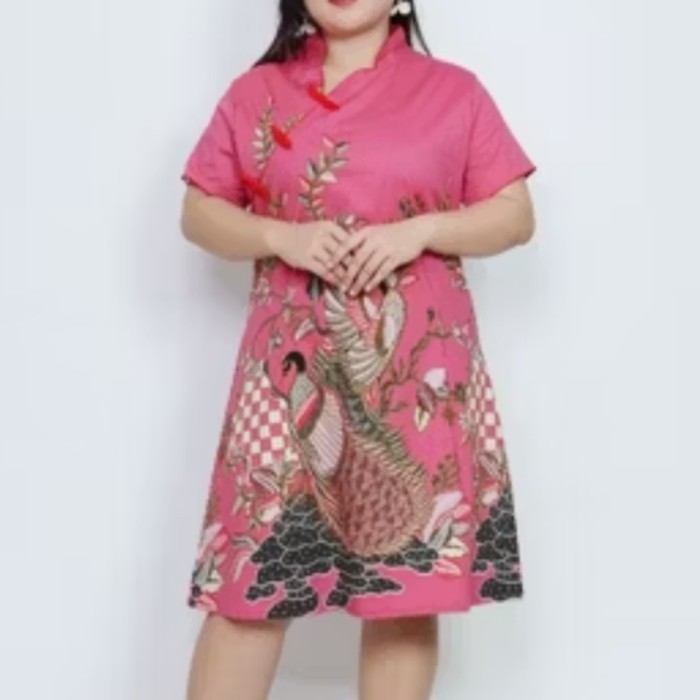 Bm - Dress Cheongsam Jumbo Baju Imlek Wanita Bigsize Cny Fashion Bgs
