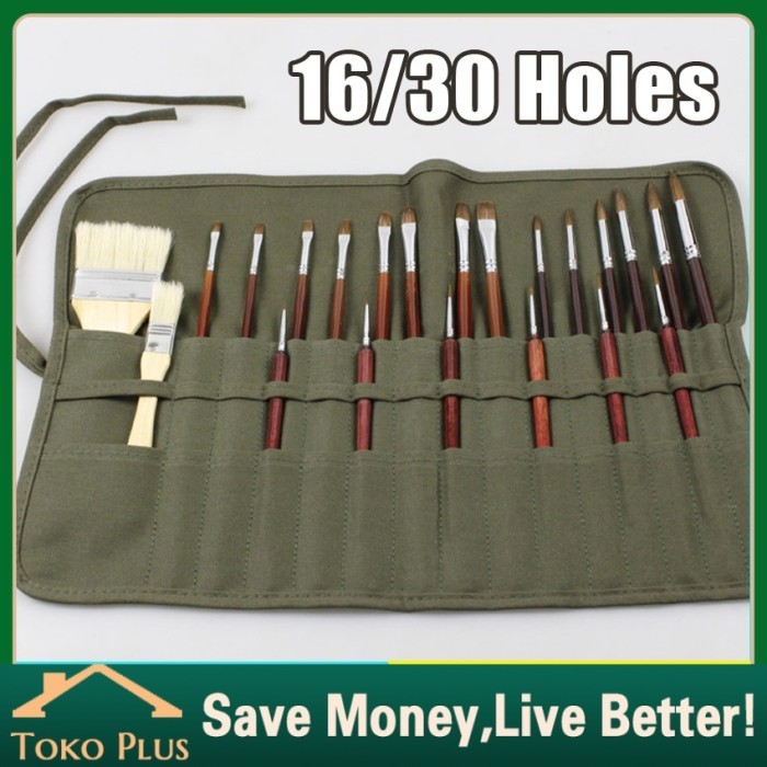 

30 hole Tas Penyimpanan Kuas Lukis Tempat Pencil Gambar Roll