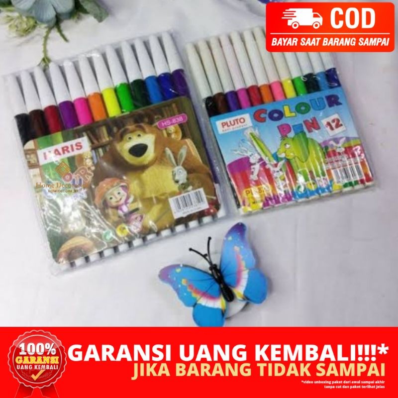 

(HOMEDECORA_ID) BERGARANSI SPIDOL 12 WARNA MEWARNAI ANAK JAMBI