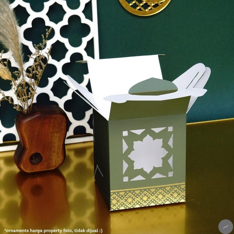 

10Pcs Gable Box Idul Fitri Dus Jar Toples Kue Kering Lebaran Packaging Hampers Ramadan (Olive) Terlengkap Dan Termurah
