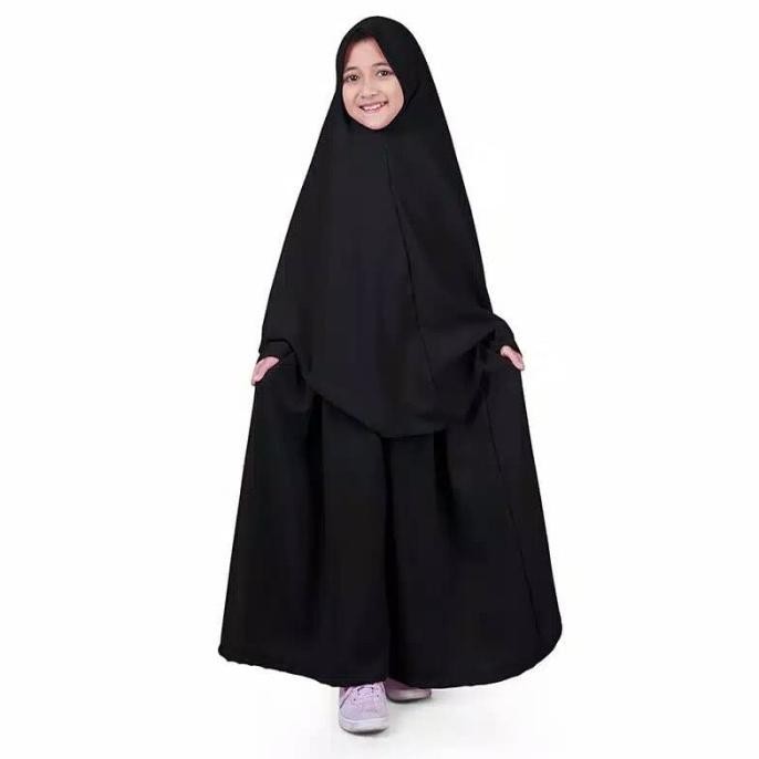 Terlaris Baju Gamis Anak Syari Polos - Hitam Terbaik