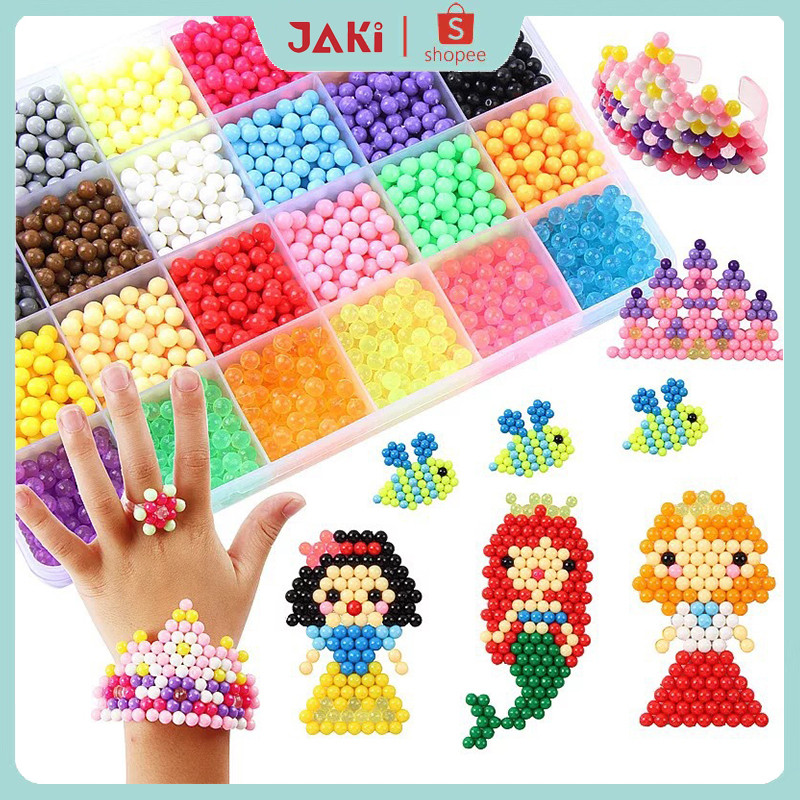 Discount JAKI Mainan Puzzle Manik Ajaib Set 2200Pcs DIY Pendidikan Tempelkan Manik Ajaib Kabut Air